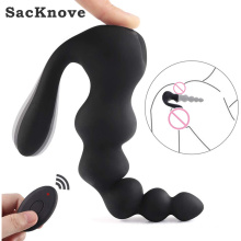 Waterproof Unisex Butt Plug Adult Vibrating Stimulation Beads Vibrator Male Prostata Massager Anal Sex Toys for Men Gays